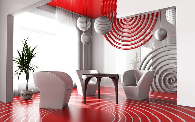 «Красный дизайн». Дизайн трехкомнатной квартиры.